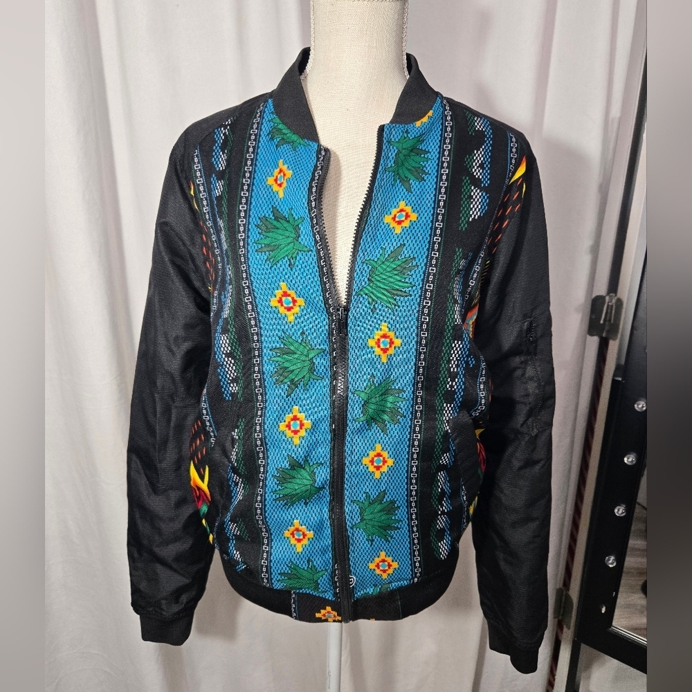 Diapositiva Viva Mexico Aztec Print Jacket Sz Small